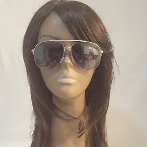 Elegant Turquoise and Silver Aviator Sunglasses